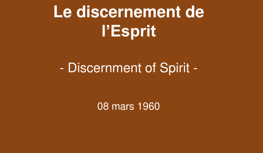 Le discernement de l&rsquo;Esprit