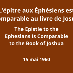 L&rsquo;Epitre aux Ephésiens est comparable au Livre de Josué