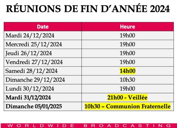 Réunion de fin d&rsquo;année 2024