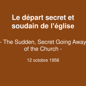 Le départ secret et soudain de l&rsquo;église